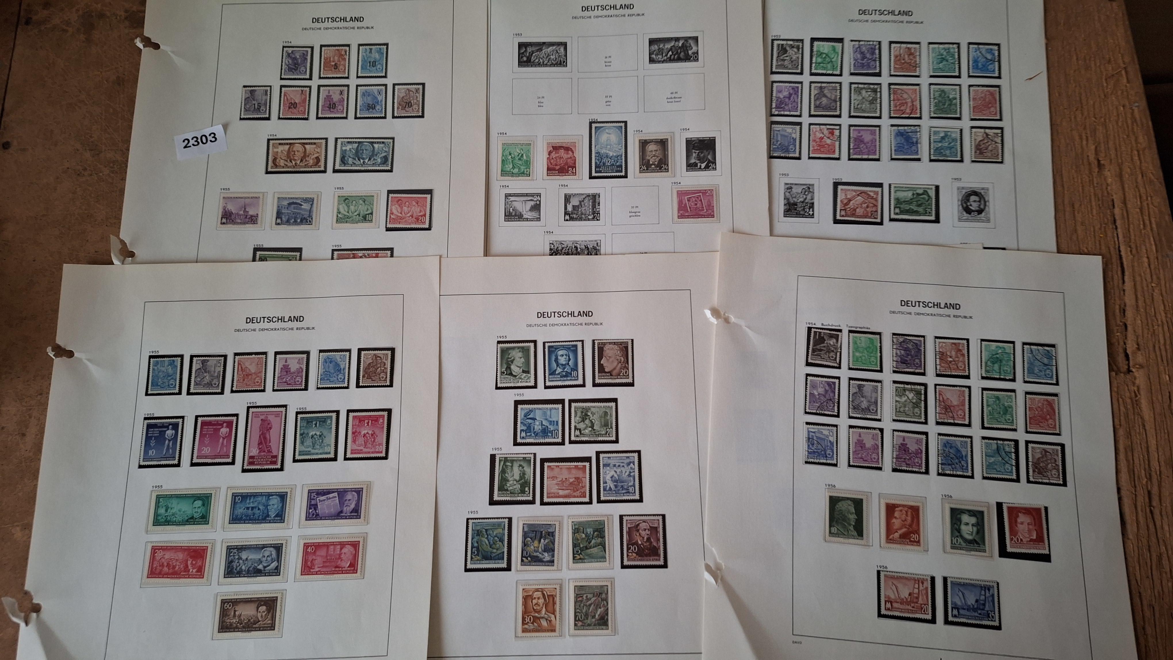 Verzameling historische postzegels uit Duitsland (DDR) op albumbladen – kavel bij Goeiendeal