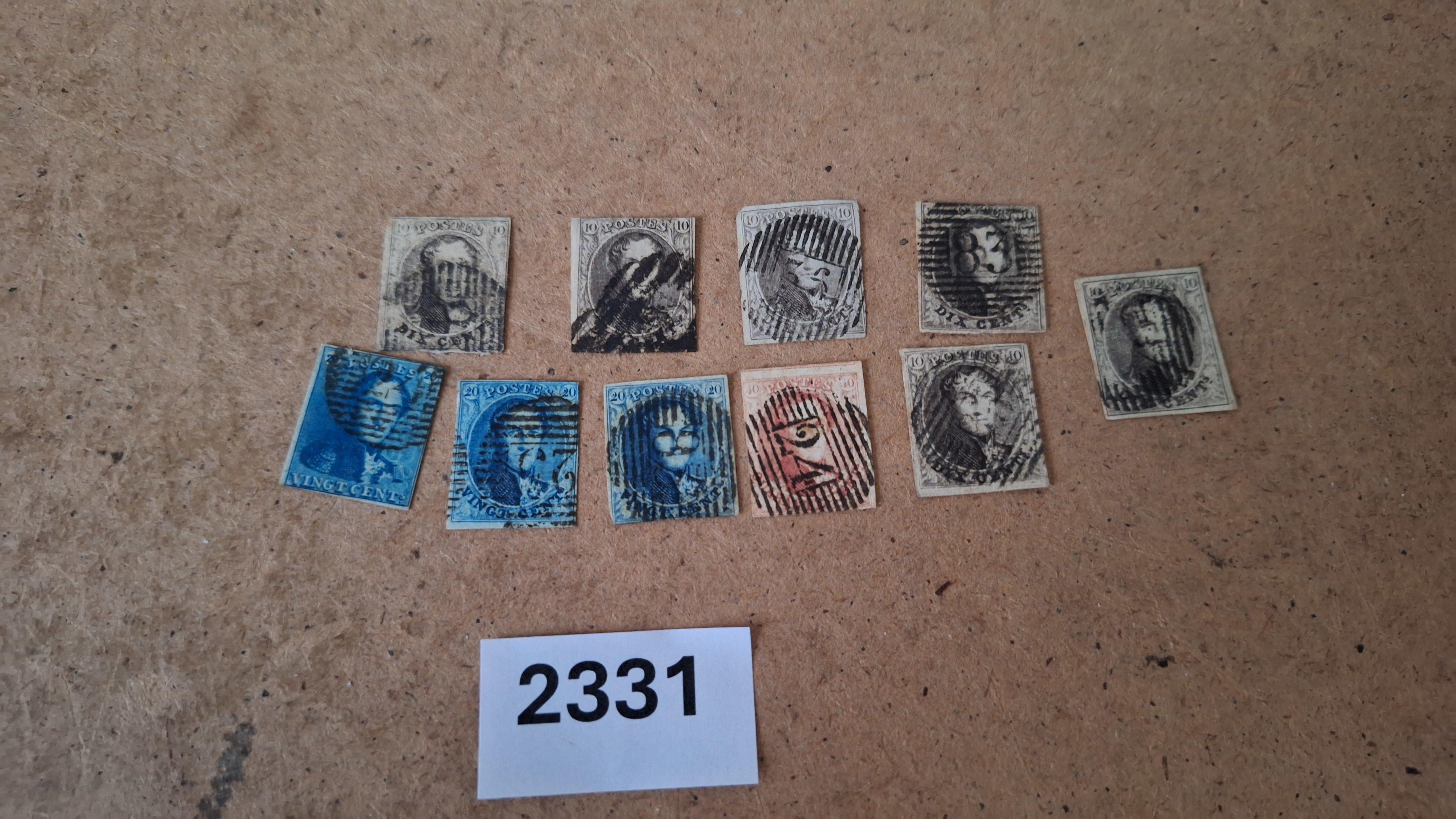 Lot klassieke Belgische postzegels met de beeltenis van Koning Leopold I, emissie Epauletten en Medallions – kavel bij Goeiendeal