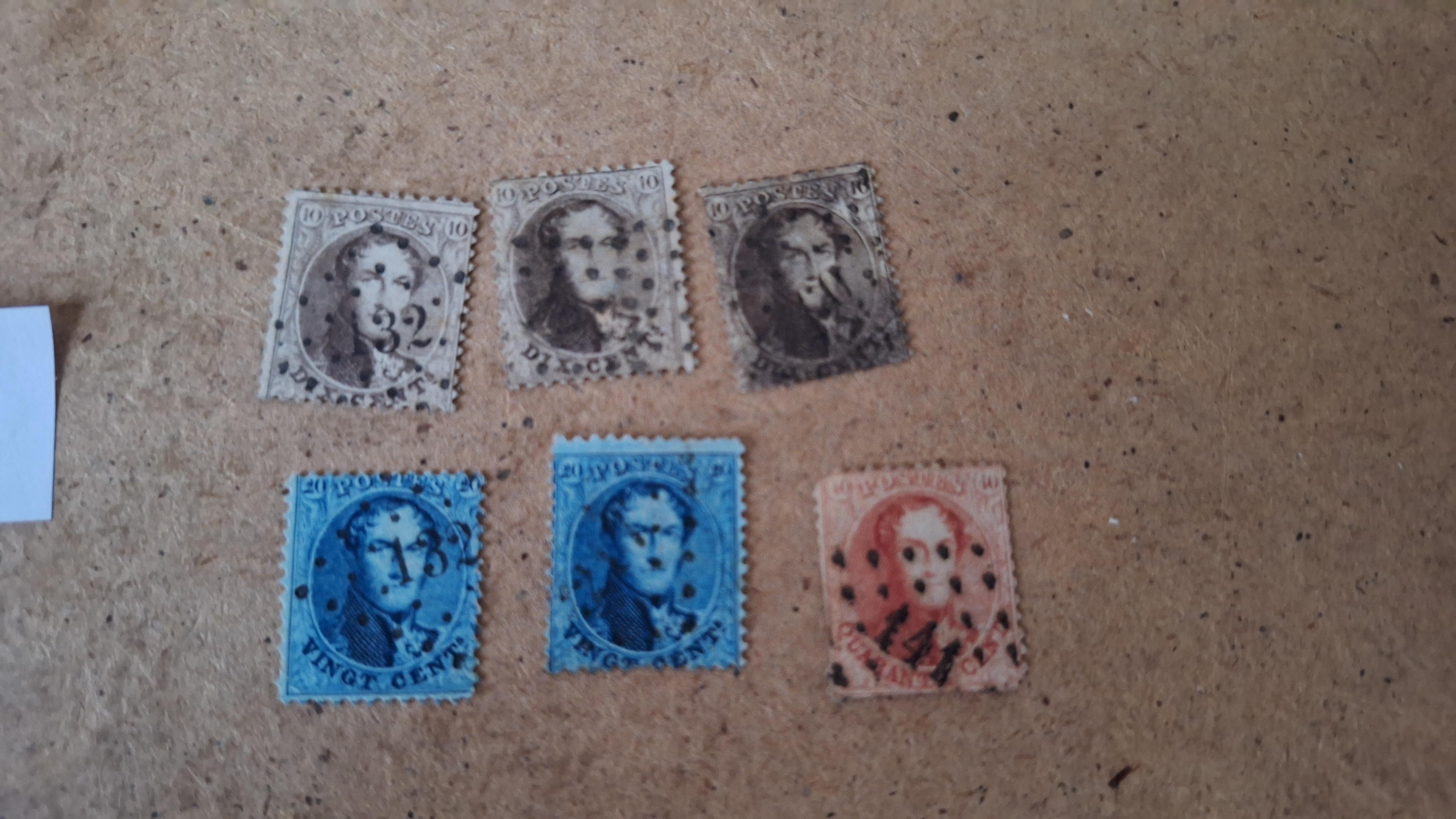 Lot klassieke Belgische postzegels met de beeltenis van Koning Leopold I, emissie Epauletten en Medallions – foto 2 – kavel bij Goeiendeal