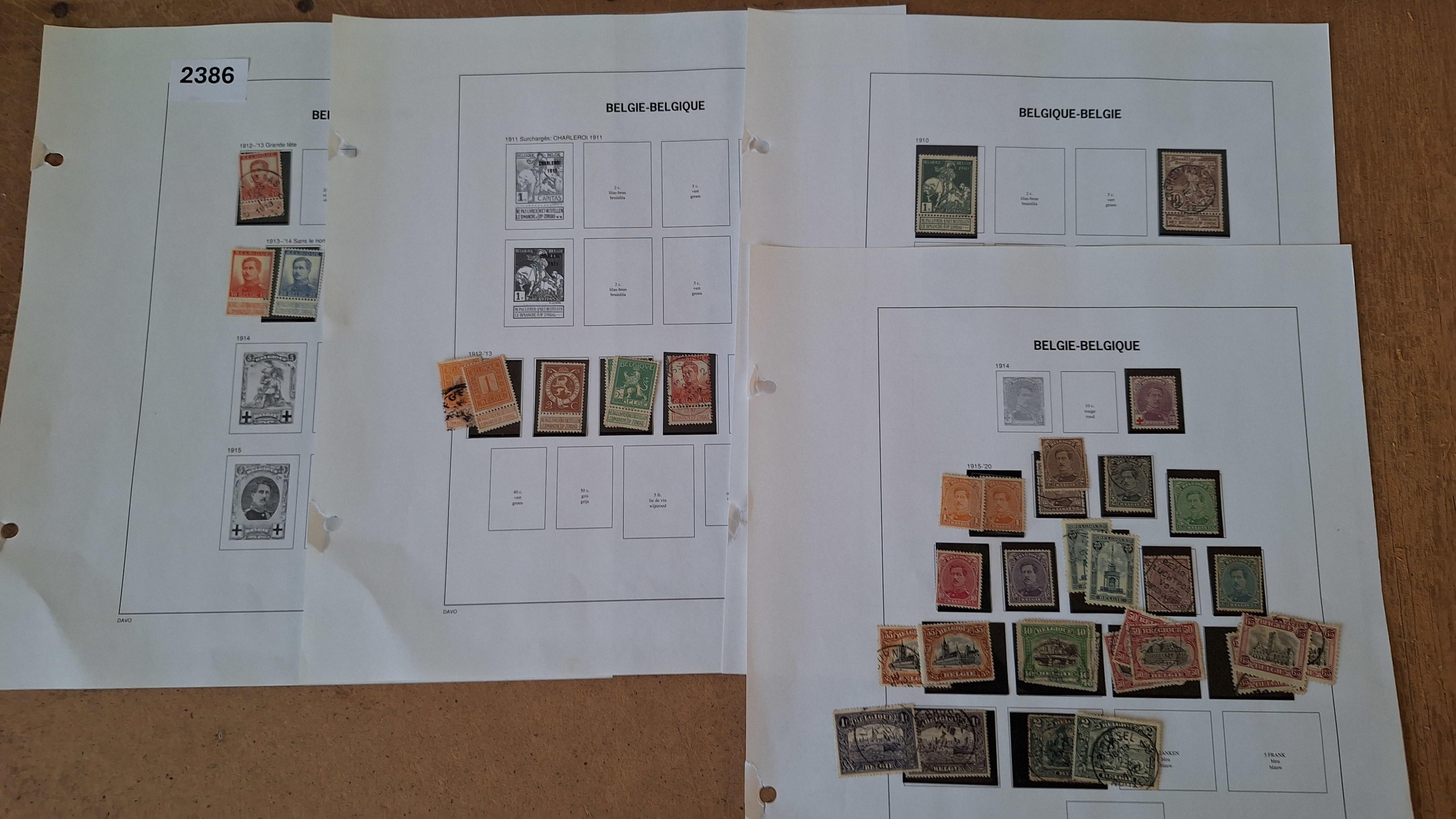 Belgische postzegels, Diverse historische postzegels op 4 albumbladen – kavel bij Goeiendeal