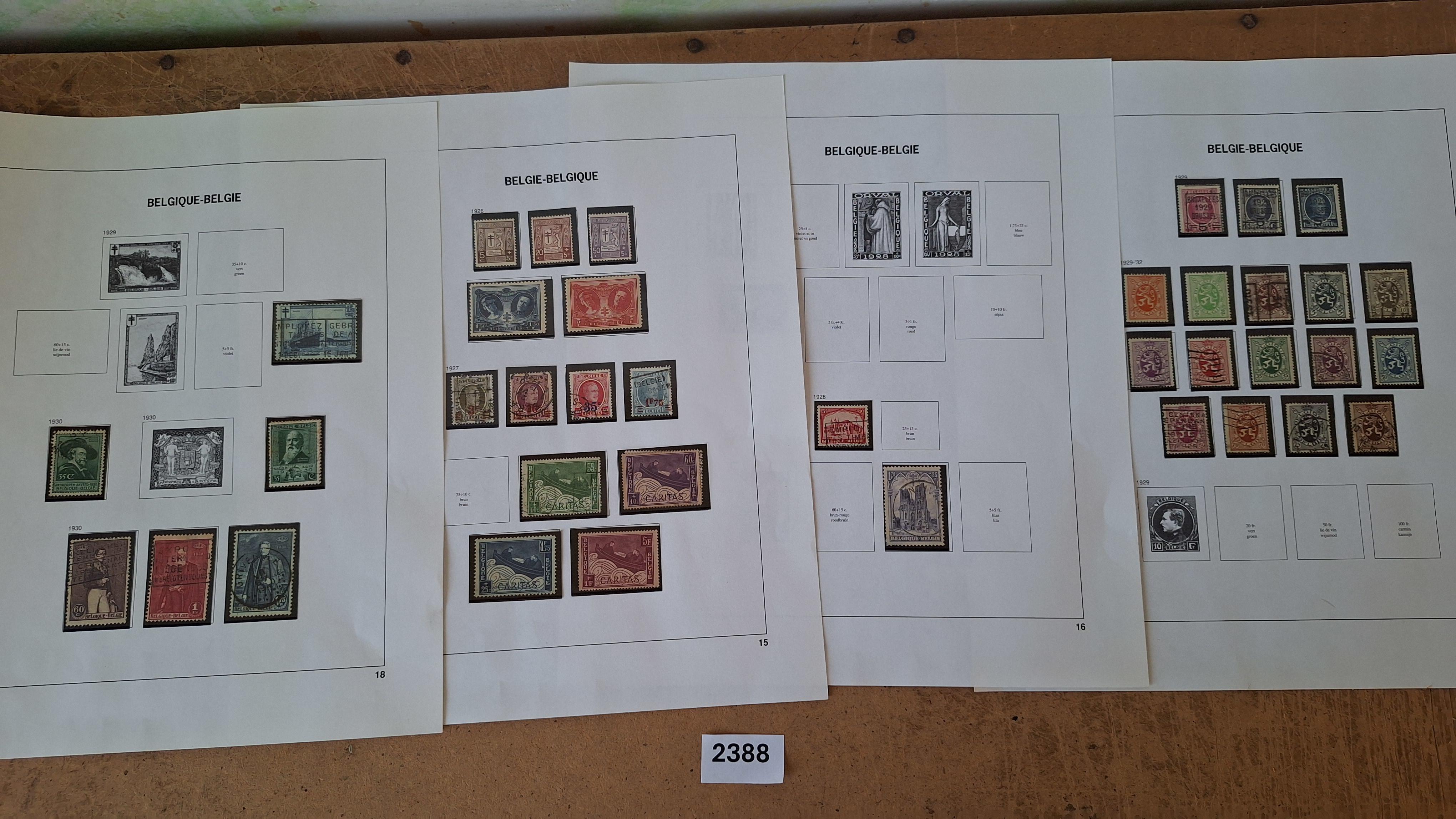 Belgische postzegels, Diverse historische postzegels op 4 albumbladen – kavel bij Goeiendeal