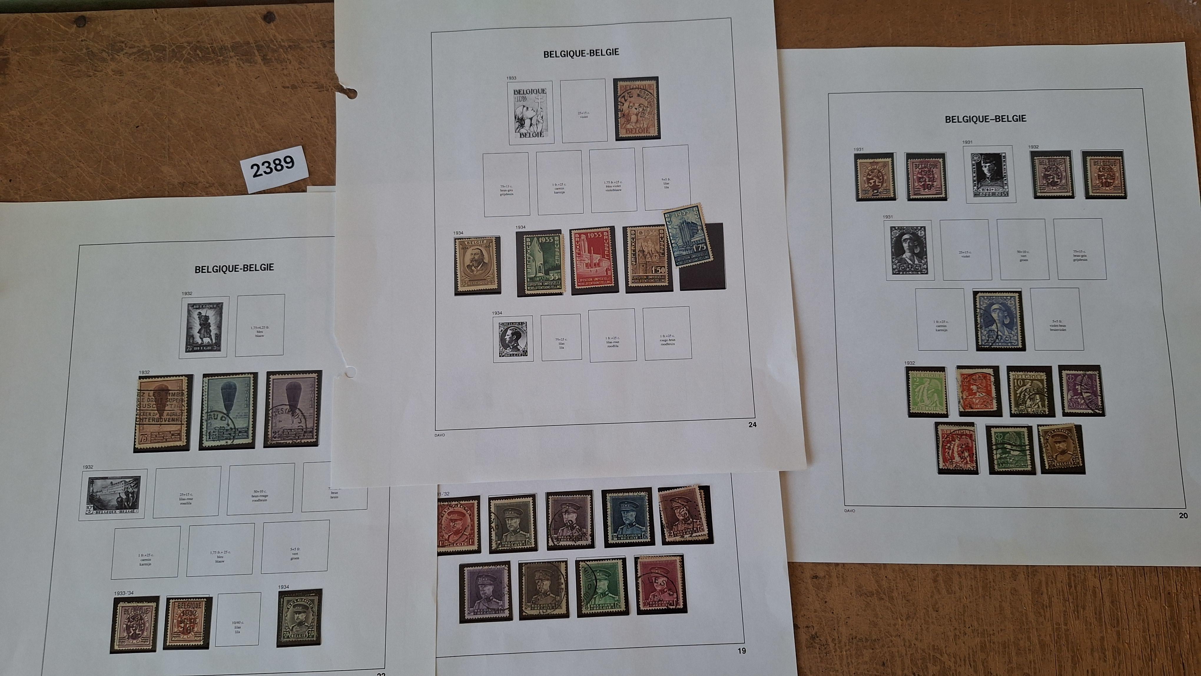 Belgische postzegels, Diverse historische postzegels op 5 albumbladen – kavel bij Goeiendeal