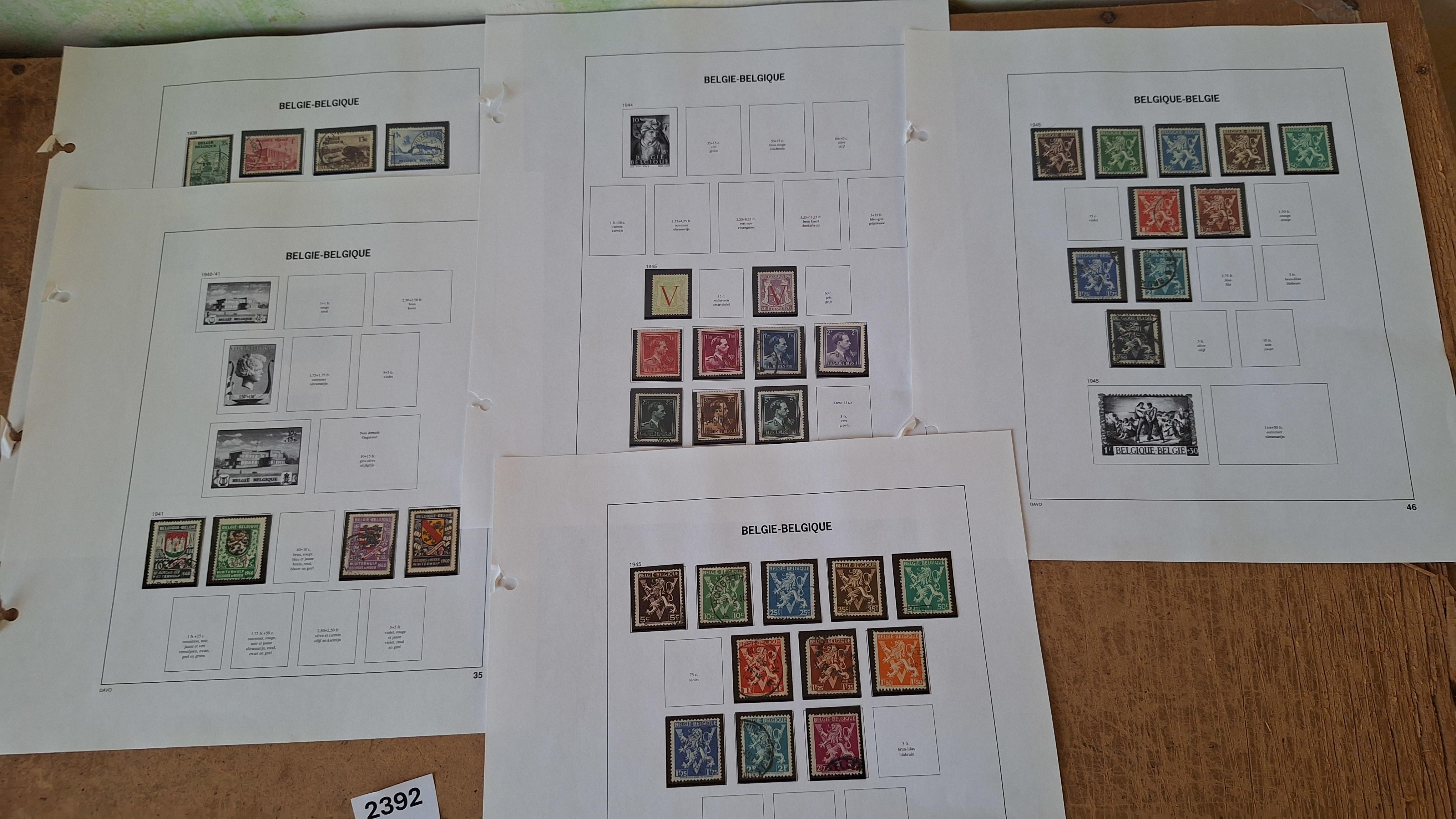 Belgische postzegels, Diverse historische postzegels op 5 albumbladen – kavel bij Goeiendeal