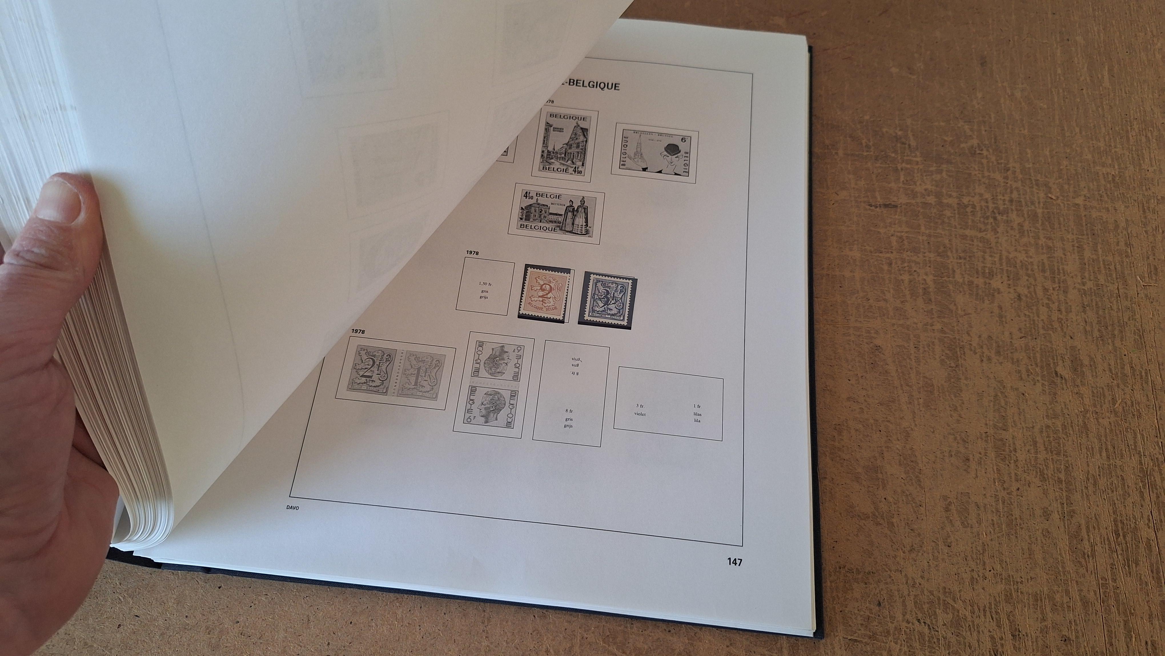 Postzegelalbum, België/Belgique Davo Album emt vnl lege bladen,enkele met postzegels – foto 6 – kavel bij Goeiendeal