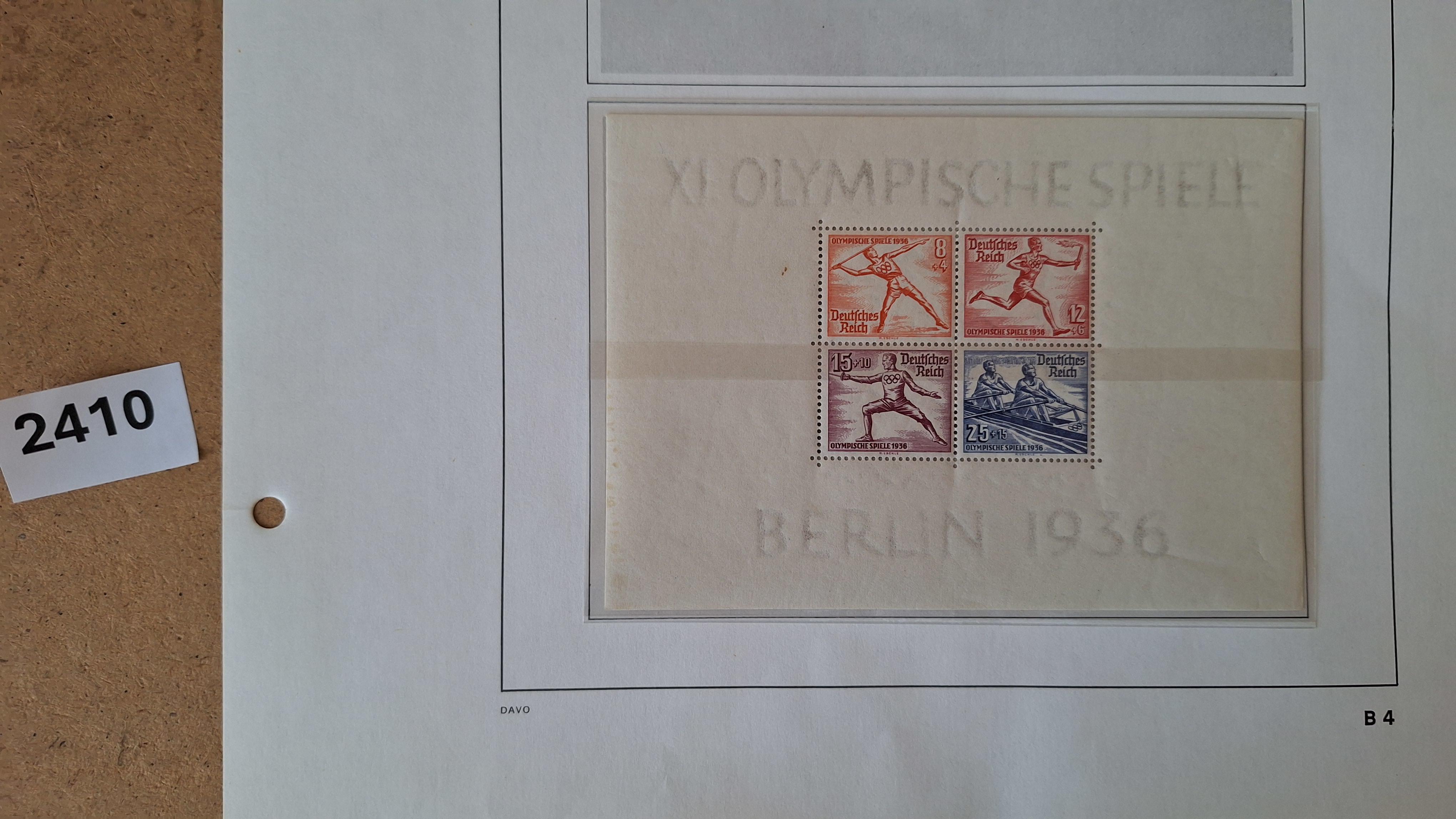 Duitse postzegels, Postzegelblok XI Olympische Spiele Berlin 1936 – kavel bij Goeiendeal