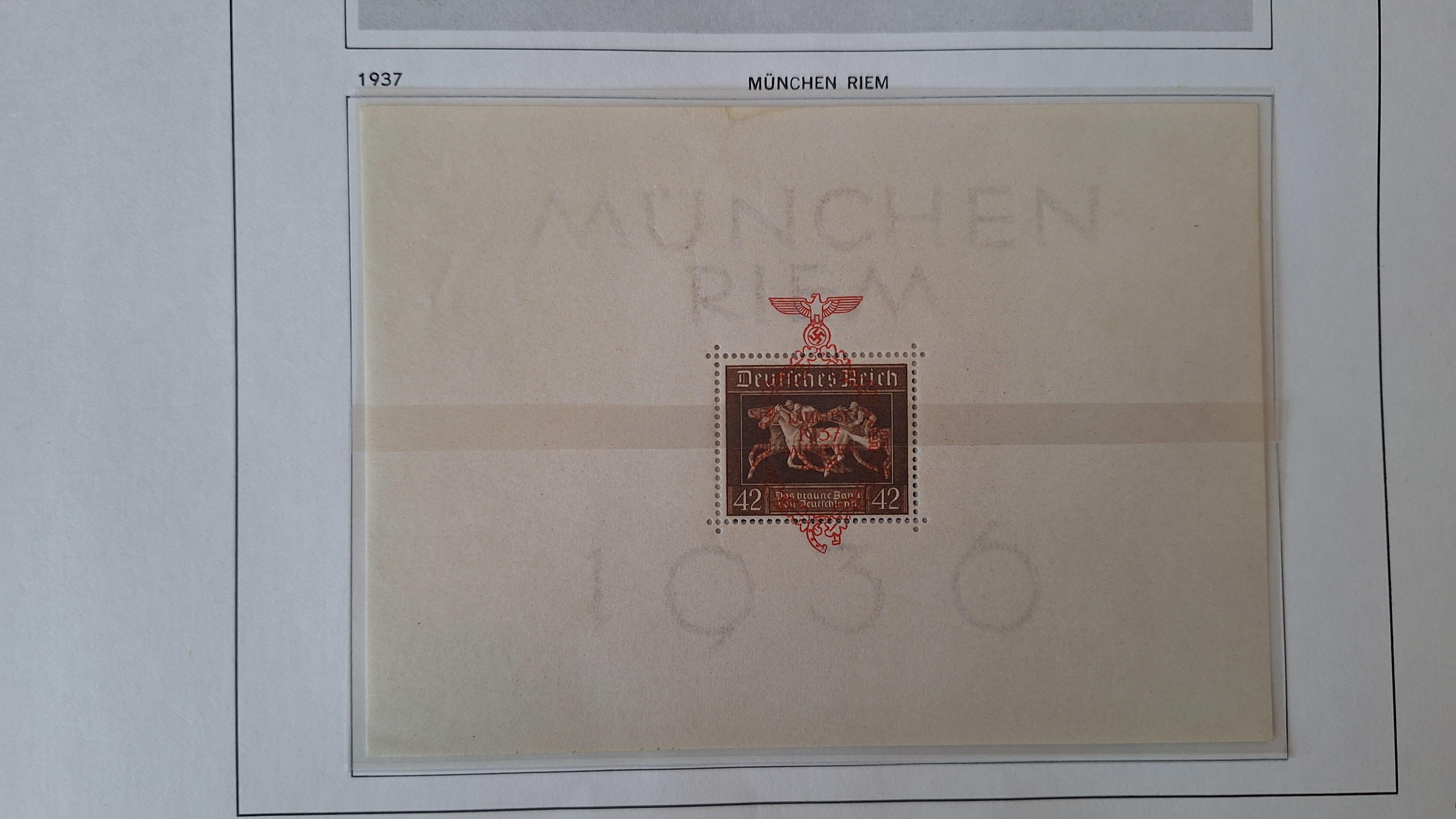 Duitse postzegels, Postzegelblok München Riem 1937 – foto 2 – kavel bij Goeiendeal