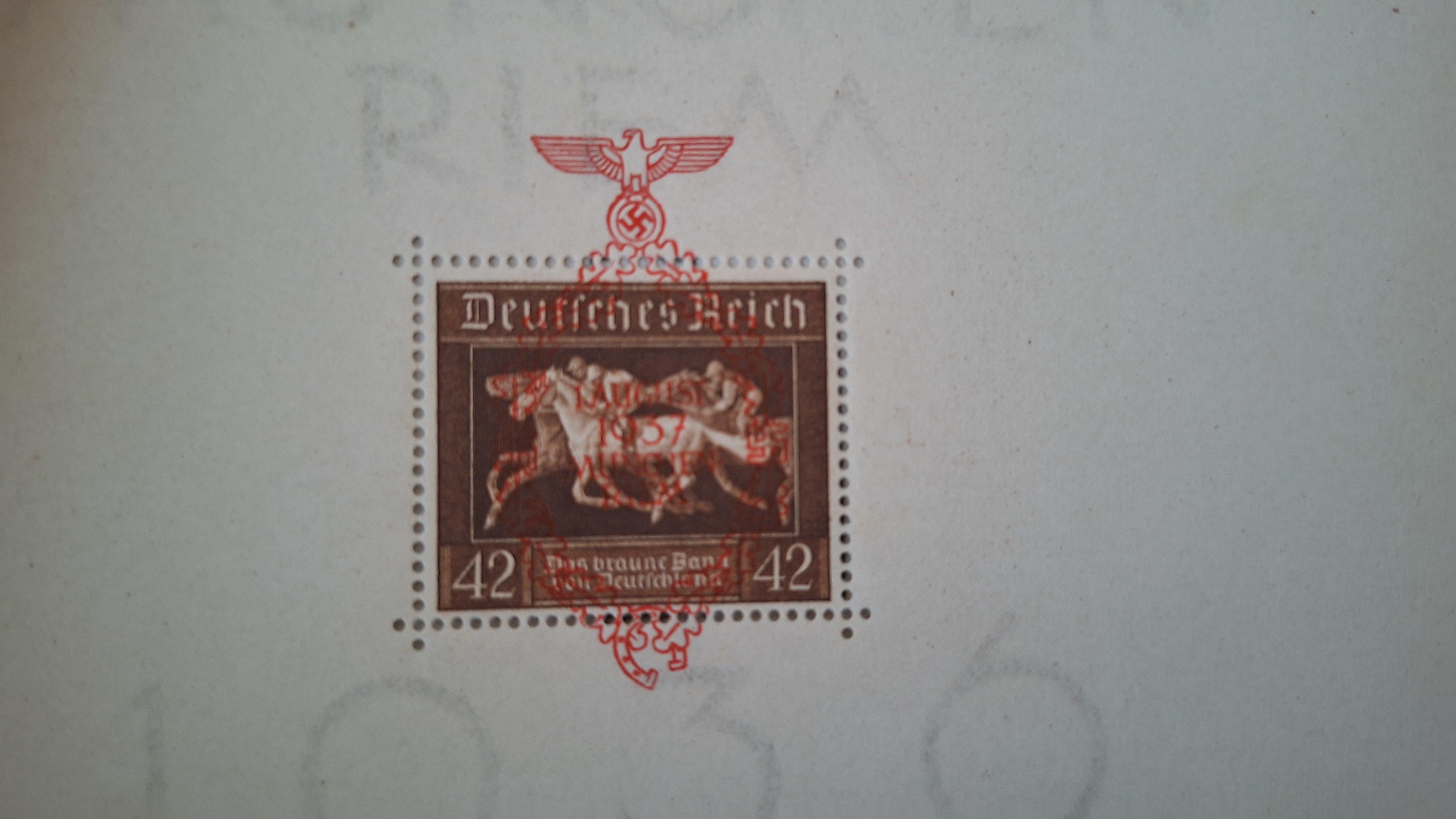 Duitse postzegels, Postzegelblok München Riem 1937 – foto 3 – kavel bij Goeiendeal
