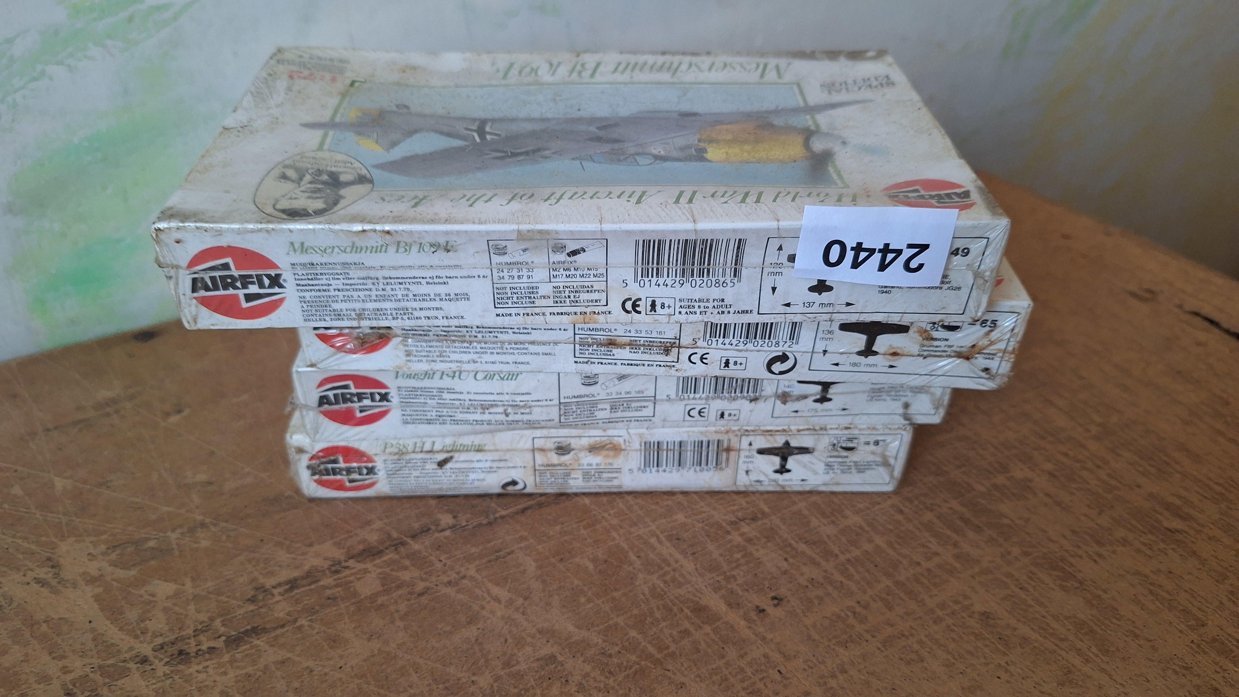 Airfix, Set van 4 modelbouwdozen World War II Aircraft of the Aces waaronder Lockheed P38 H Lightning, Messerschmitt Bf 109E, Vought F4U Corsair en… – foto 4 – kavel bij Goeiendeal