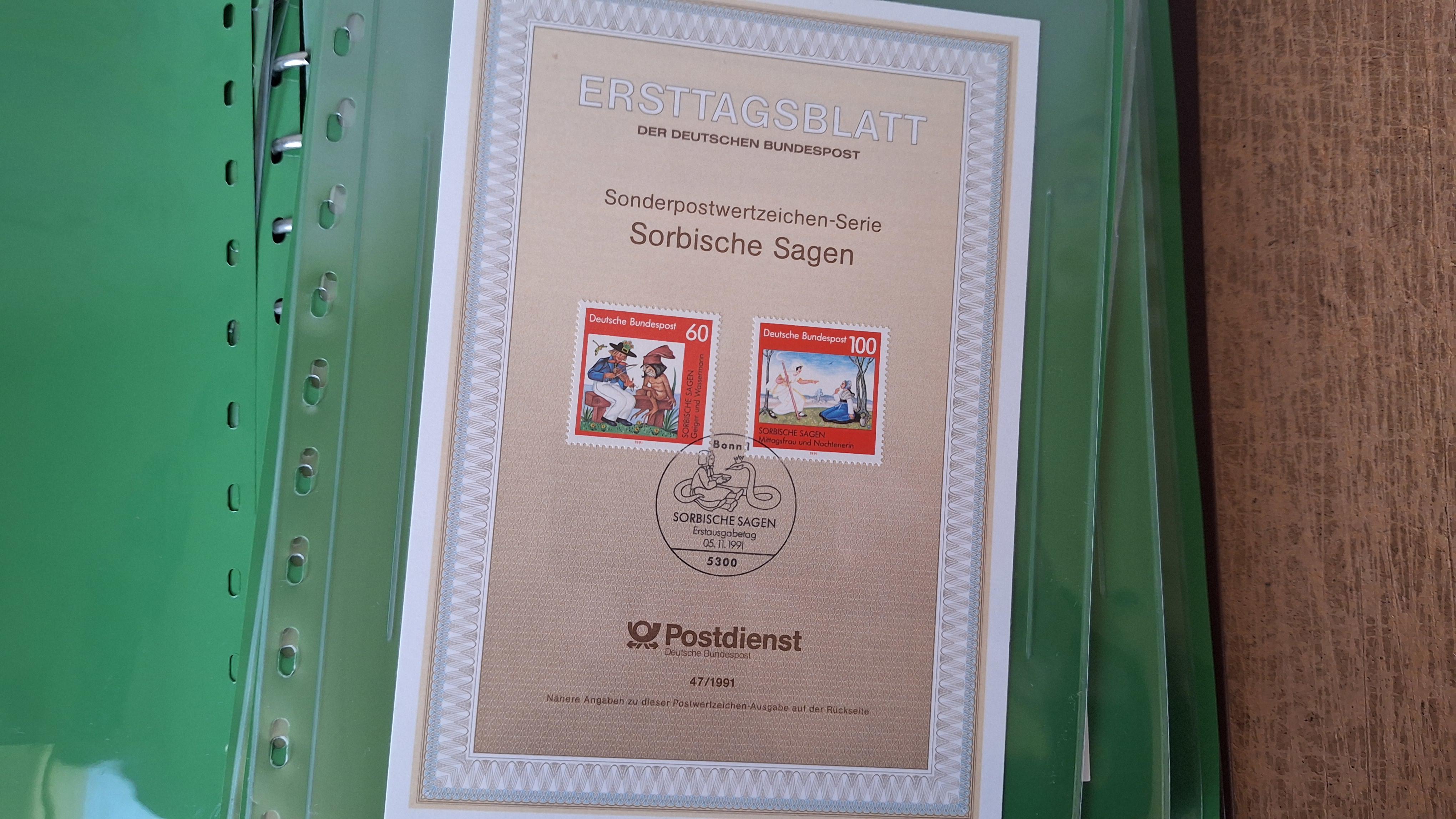 Postzegelalbum, Ersttagsbriefe 1991-1993 Duitsland ringband met opbergcassette en inhoud – foto 5 – kavel bij Goeiendeal