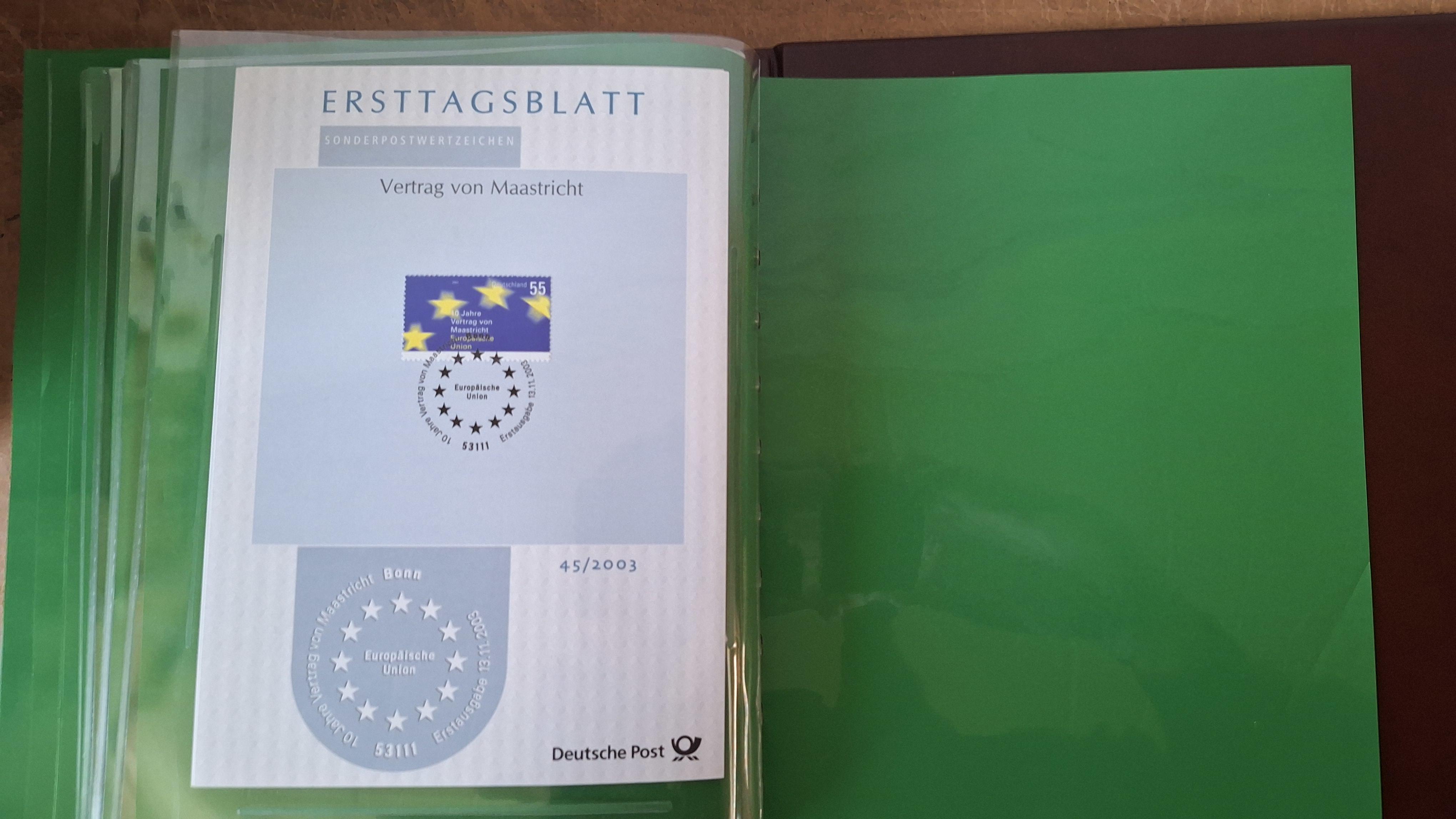 Postzegelalbum, Ersttagsbriefe 2003-2004 Duitsland ringband met opbergcassette en inhoud – foto 7 – kavel bij Goeiendeal