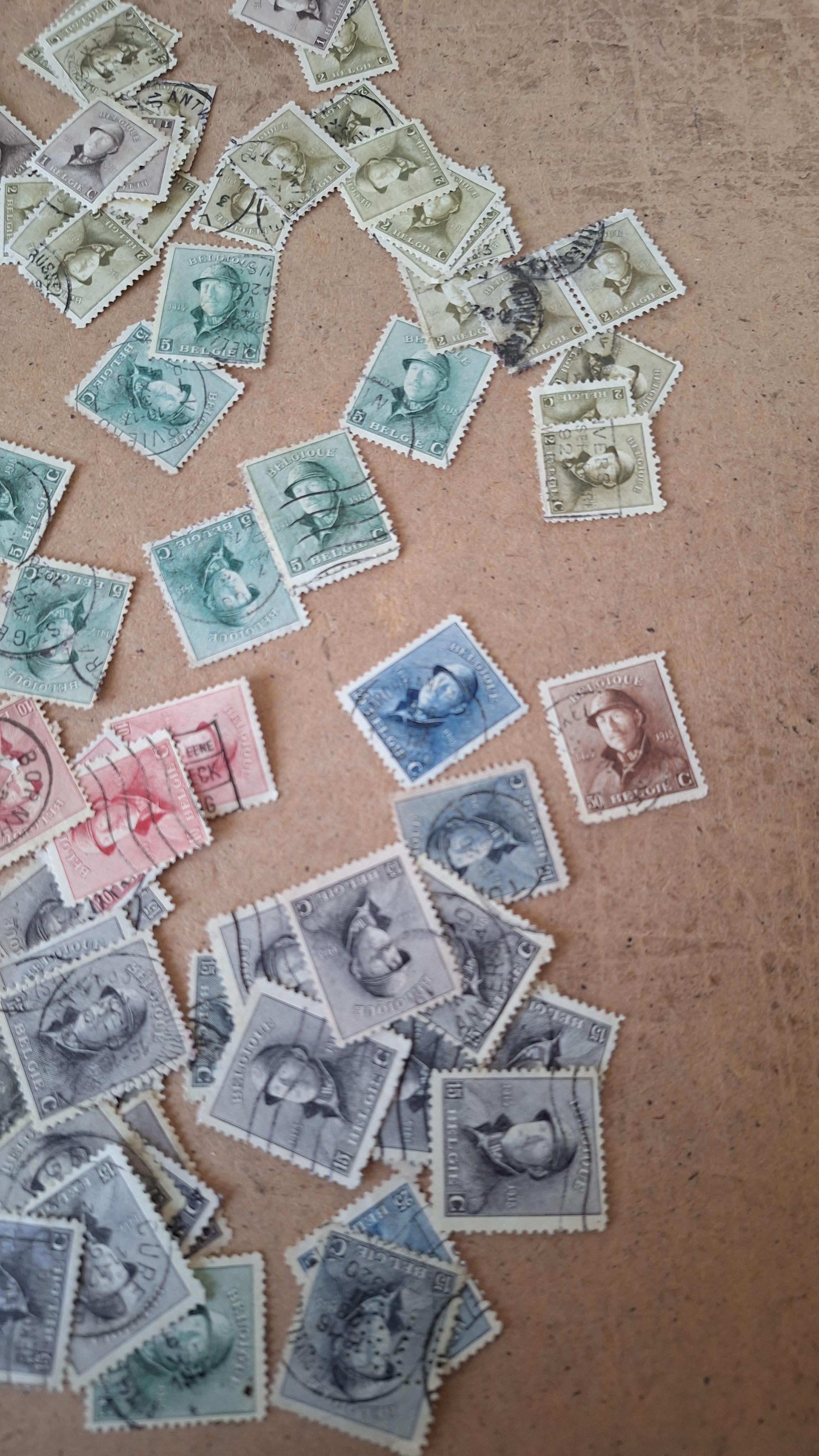 Belgische postzegels, Grote partij diverse postzegels met koning Albert I en koning Leopold III – foto 3 – kavel bij Goeiendeal