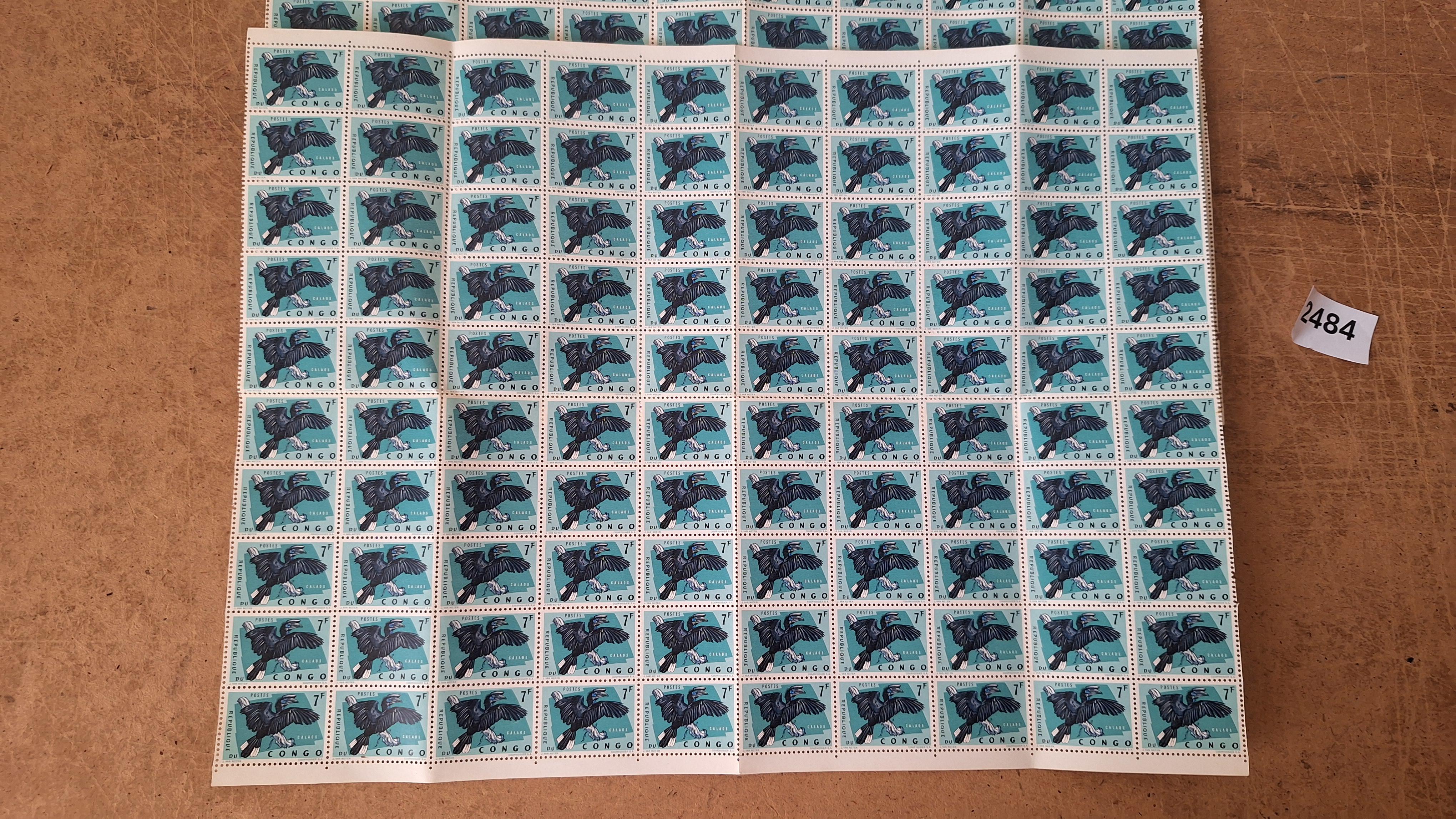 Belgisch-Congo postzegels, Diverse postzegelvellen met afbeelding van een vogel – foto 2 – kavel bij Goeiendeal