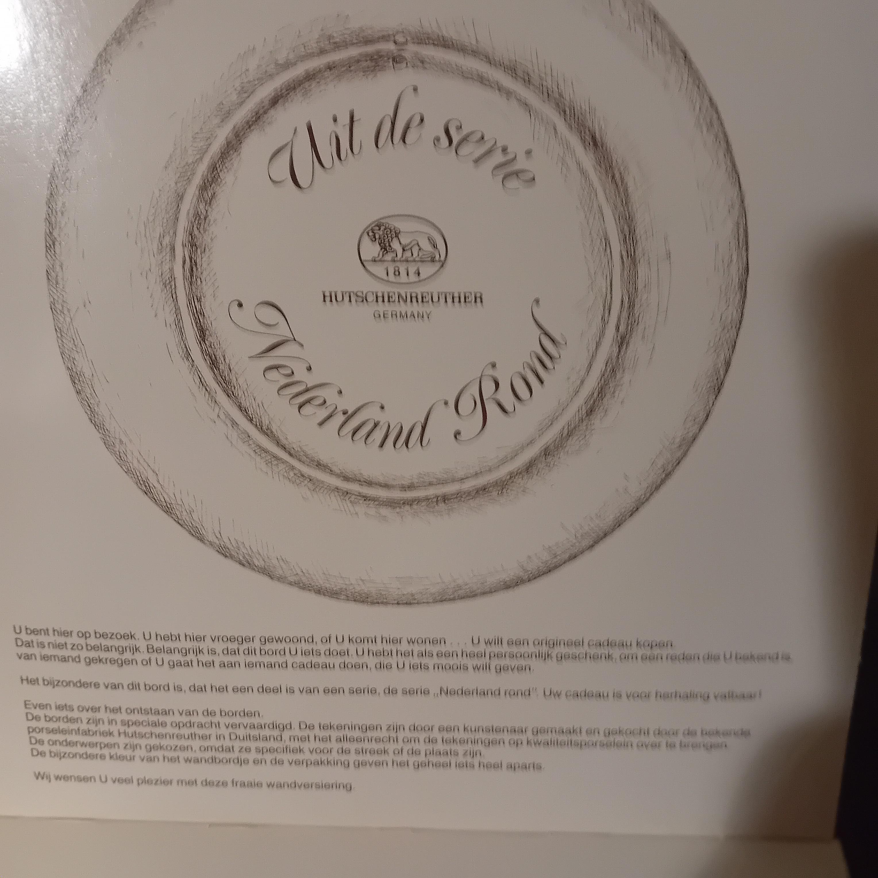 Sierbord uit de serie "Nederland Rond", merk Hutschenreuther Germany, in originele verpakking (Lot: 38) – foto 2 – kavel bij Goeiendeal, Lommel