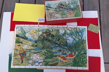 Afbeelding van Originele Houten puzzel Kuifje De Schat van Scharlaken 'Le lombard' gecontroleerd & Compleet