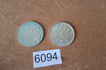 Afbeelding van Zilver munten België 500 fr. 2 stuks