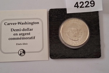 Afbeelding van Zilver munt half dollar carver-Washington met certificaat