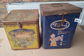 Afbeelding van Blikken reclame dozen 2 stuks