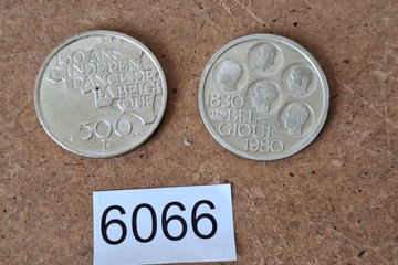 Afbeelding van Zilver munten België 500 fr. 2 stuks
