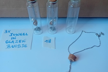 Afbeelding van Hanger met ketting in glazen buisjes 3 stuks