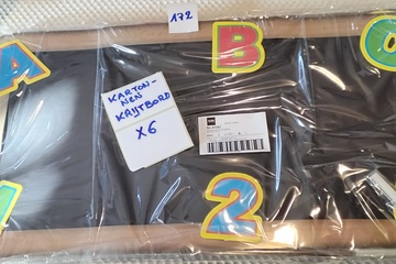 Afbeelding van 6x Kartonnen Krijtbord letters/cijfers