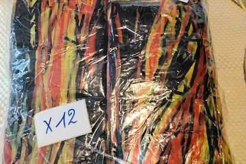 Afbeelding van 12x Fringe Banner geel/rood/zwart