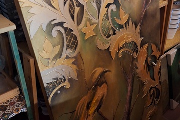 Afbeelding van groot paneel met vogel 