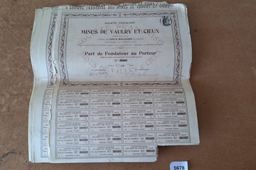 Afbeelding van Oude papieren Aandelen Mines de Vaulry et Cieux