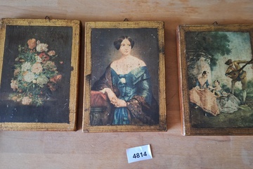 Afbeelding van Op hout geschildere taferelen