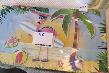 Afbeelding van 6x Flamingo decoratiebord