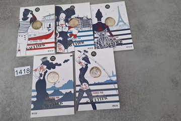 Afbeelding van 10 Euro Zilver Munten frankrijk Jean Paul Gaultier collectie 5 stuks