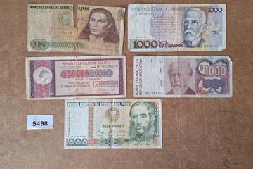 Afbeelding van oude Bankbiljetten regio Zuid-Amerika