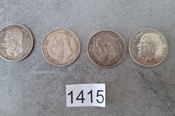 Afbeelding van Leopold II Zilver munten 5Fr 4 stuks