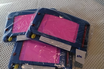 Afbeelding van 3x Magisch tekenbord roze/blauw
