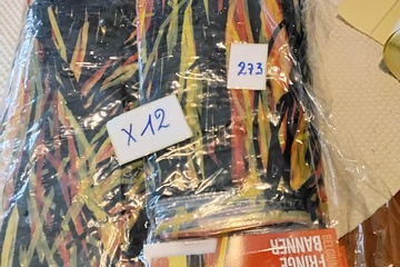 Afbeelding van 12x Fringe Banner geel/rood/zwart