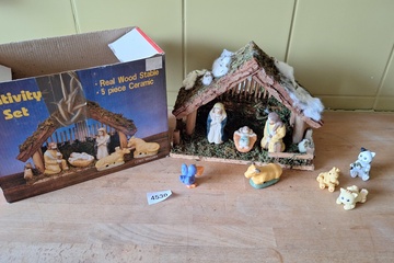 Afbeelding van kerststal met figuren