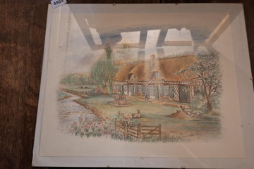 Afbeelding van prent achter glas