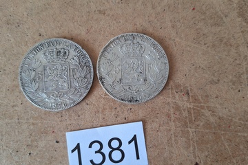 Afbeelding van Zilver Munten Leopold II 5 Fr 2 stuks