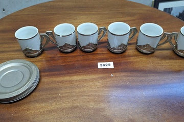 Afbeelding van Koffieset porselein met onderleggers