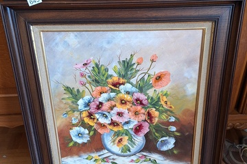 Afbeelding van Schilderij in kader gesigneerd