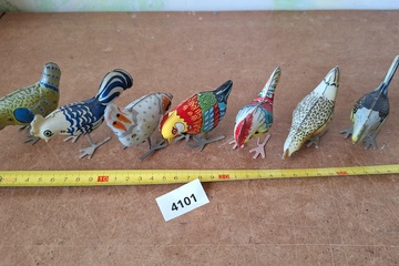 Afbeelding van Opwindbaar blikken speelgoed Kippen 7 stuks