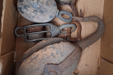 Afbeelding van Antieke katrollen 4 stuks