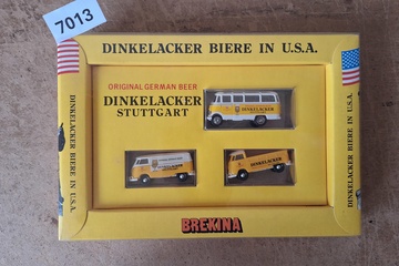 Afbeelding van Brekina Dinkelacker Biere (Set van 3 VW/Ford busjes) 1:87