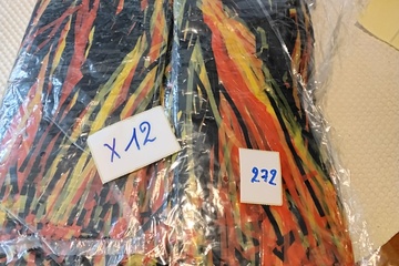 Afbeelding van 12x Fringe Banner geel/rood/zwart