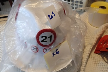 Afbeelding van 6x Witte hoed cijfer 21