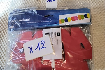 Afbeelding van 12x Papieren slinger rood cijfer 40