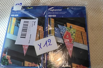 Afbeelding van 12x Vlaggenlijn cijfer 4