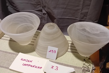 Afbeelding van Lampenkappen 3 stuks glas