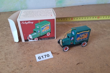 Afbeelding van Schylling, Delivery Truck tin ornament (in originele verpakking) – Blikken speelgoed