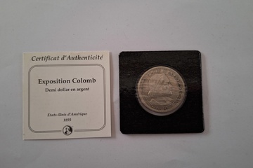 Afbeelding van Zilver Munt half dollar 1893 Colomb