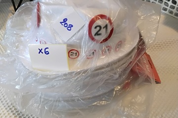 Afbeelding van 6x Witte hoed cijfer 21